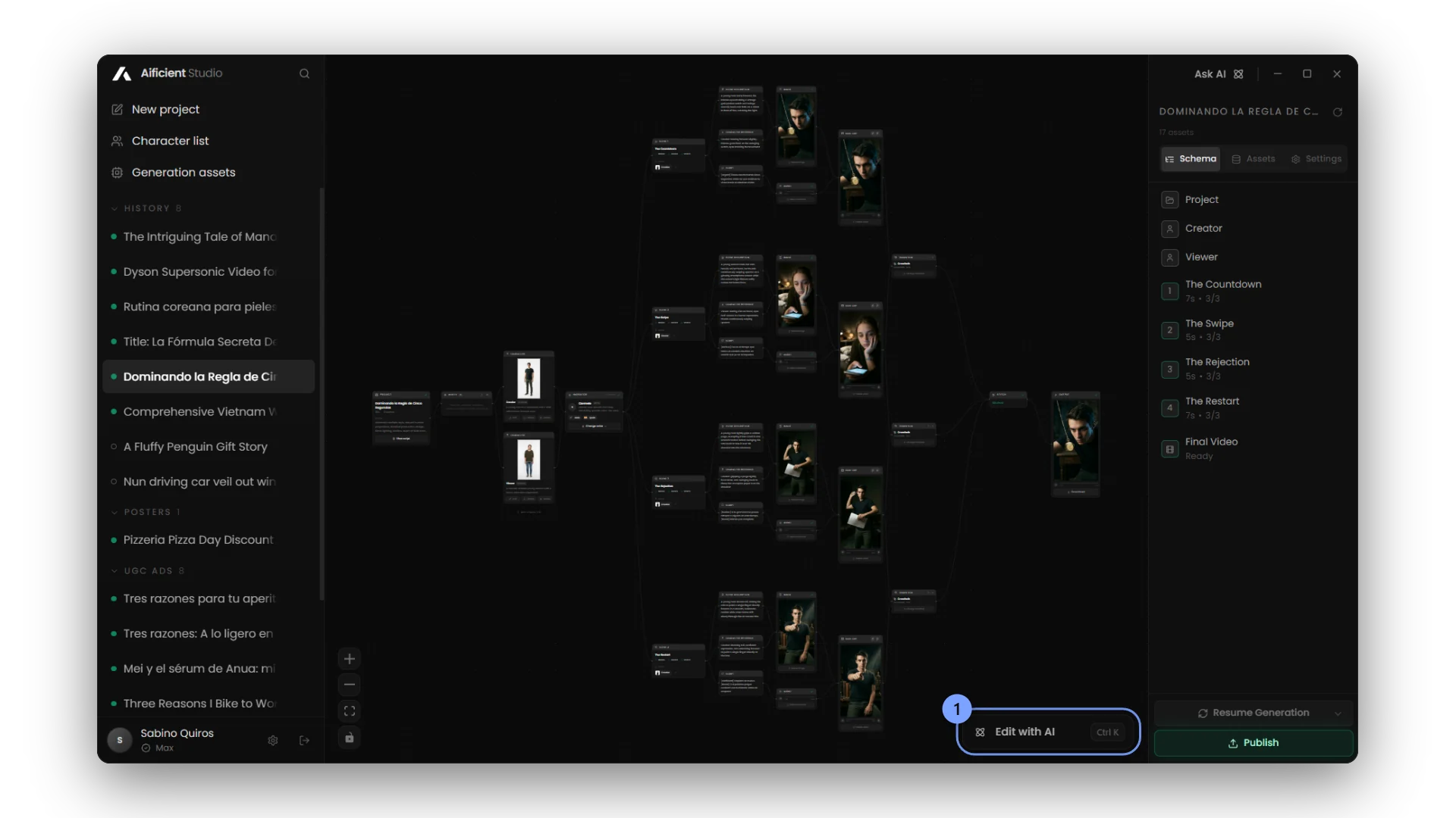 Bottom-right of the canvas; Ctrl+K opens it.