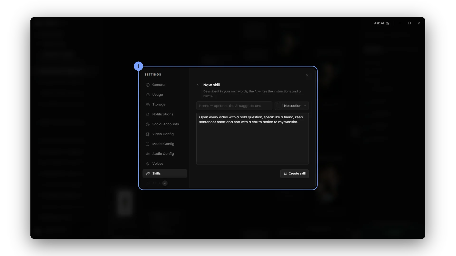 Describe it in your own words; the AI writes the instructions.