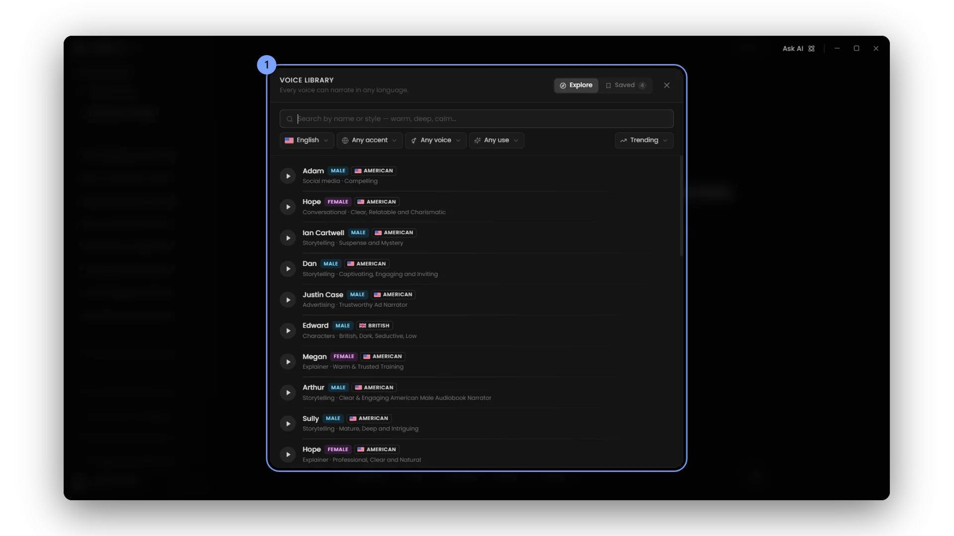 Thousands of voices to explore by language, accent, gender and use.